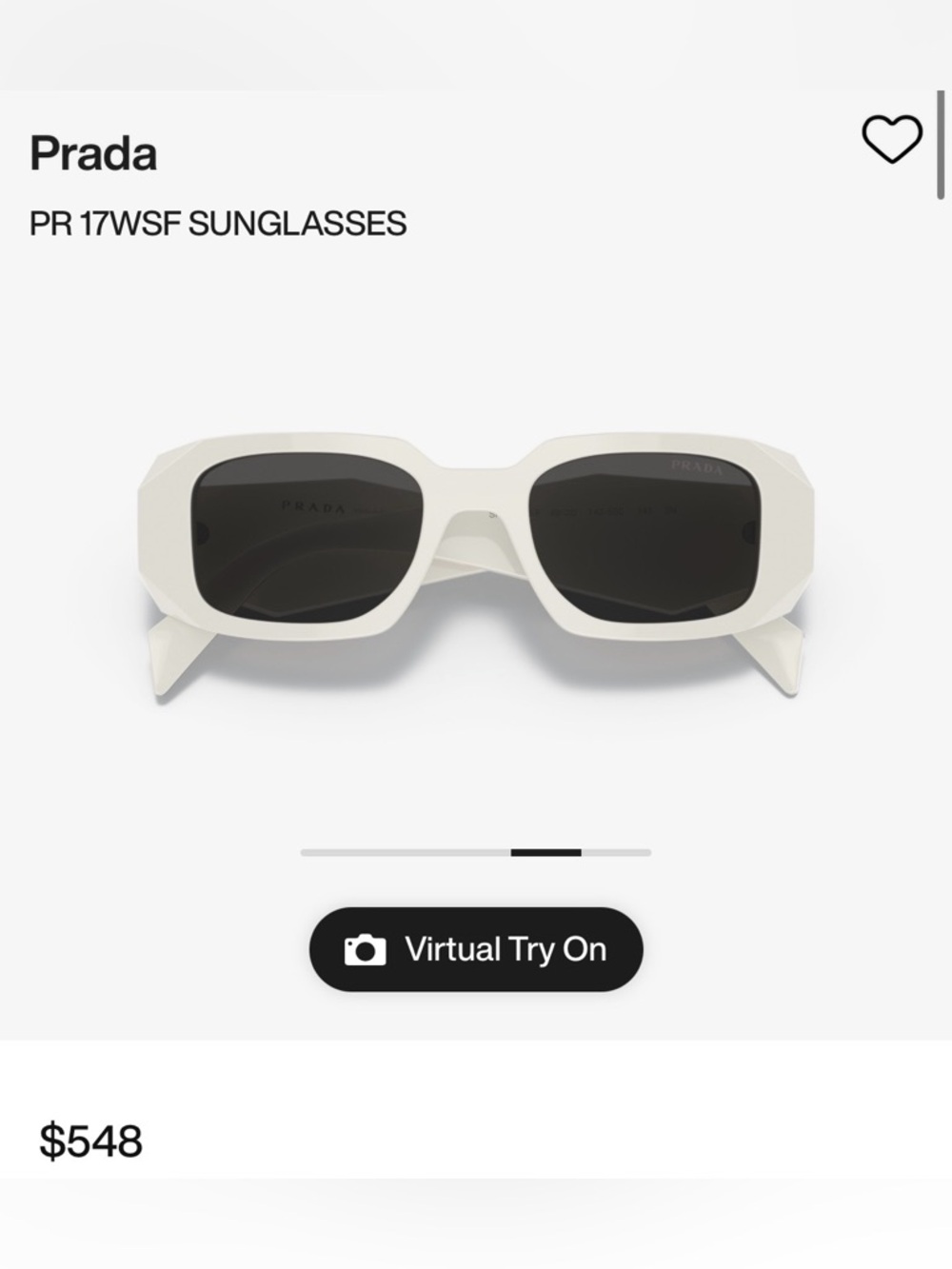 Prada White Geometric Rectangle Sunglasses with Dark Lenses-Unisex